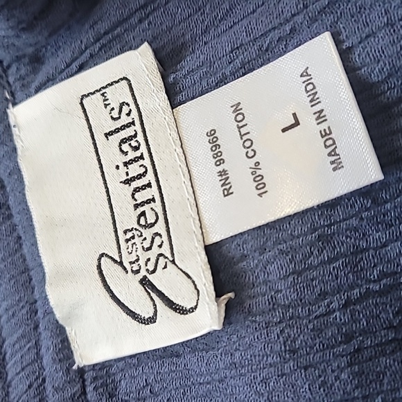 Essentials CottonSpring Summer Midi dress Size L sleeveless round neck blue - Picture 5 of 10